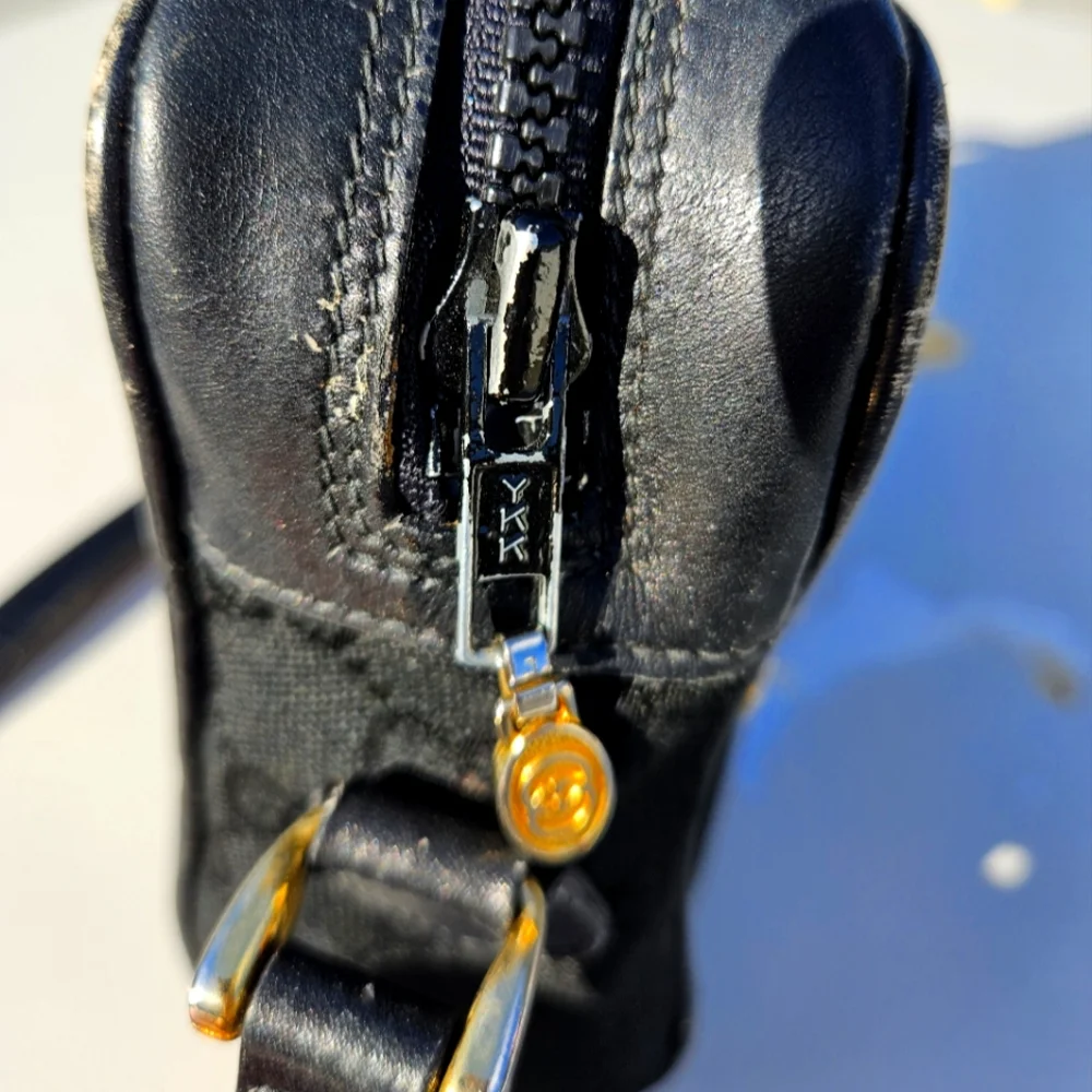 Gucci Vintage Accessory Collection Black GG Monogram Sherry Stripe Crossbody Bag - Picture 7 of 15